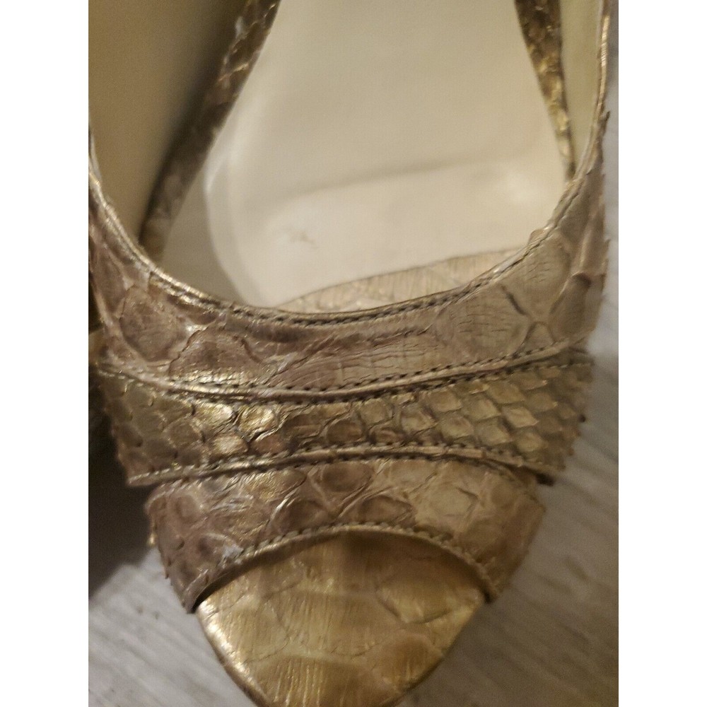 Alexandre Birman Saks Fifth Avenue Women's Heels Size 7 Gold Animal Print Luxe - Picture 8 of 11